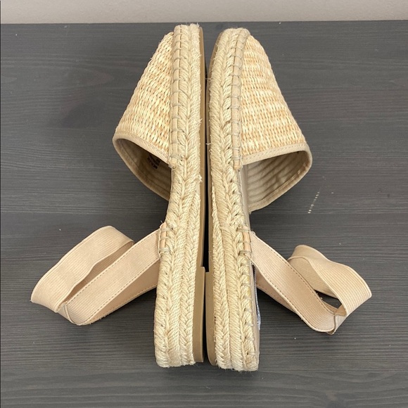 STEVE MADDEN Merlene Ankle Strap Slip On Espadrille In Natural Raffia Size 9 - Picture 9 of 12